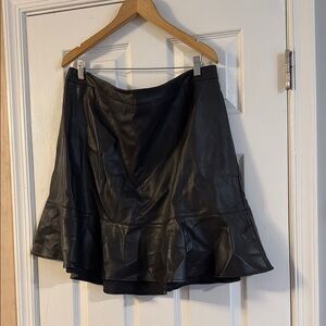 Eloquii Black Leather Mini Skirt